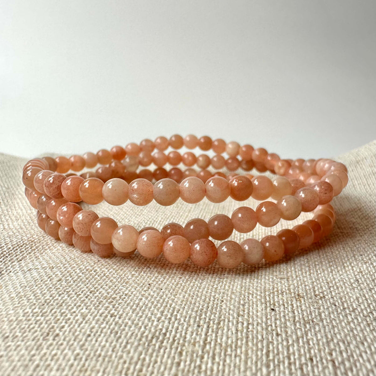 Fersken Månesten armbånd