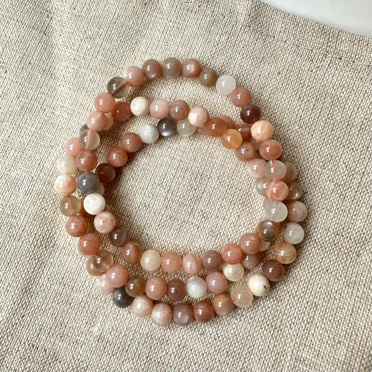 Månesten mix armbånd 6mm