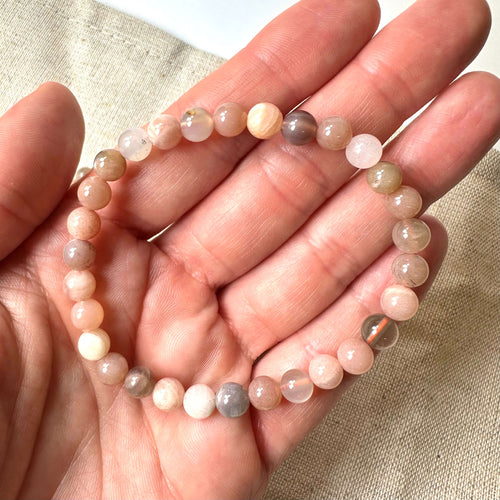 Månesten mix armbånd 6mm